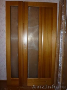 Дверь двустворчатую межкомнатную из массива сосны с коробкой и фурнитурой - Изображение #1, Объявление #423186