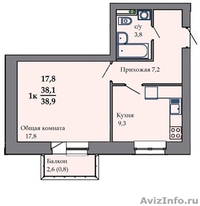 Сарыгина 12А  "Датский двор" 1-к квартира - Изображение #1, Объявление #1515955